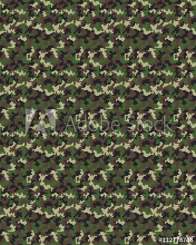 400x500 Seamless Digital Fashion Camouflage Pattern, Vector