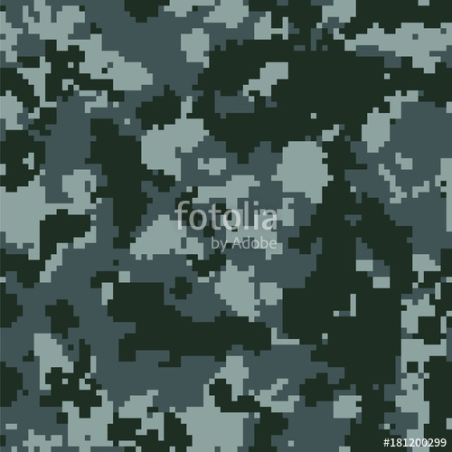 500x500 Seamless Fashion Digital Pixel Navy Blue Dark Camouflage Pattern