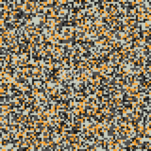 500x500 Seamless Gray Black And Orange Pixel Digital Camouflage Pattern