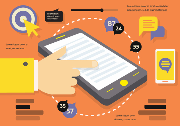 632x443 Free Flat Digital Marketing Vector Background With Touch Screen