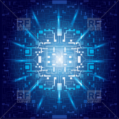 400x400 Abstract Blue Background With Symbolic Digital Matrix Vector Image