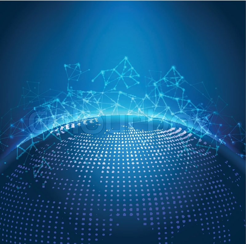 800x795 Global Technology Mesh Digital Network With Dot Digital World Map