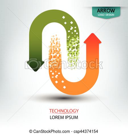 450x470 Arrow Digital Logo Design Vector Illustration.