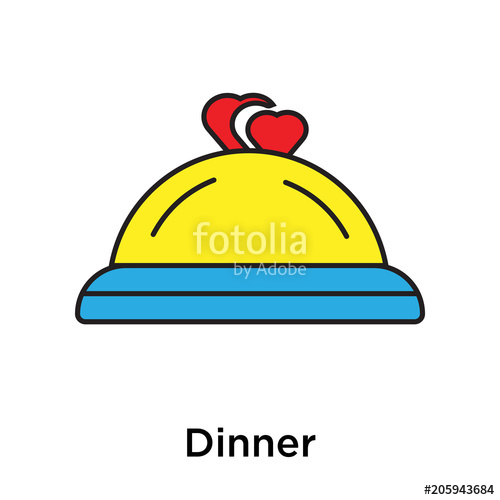 500x500 Dinner Icon Vector Sign And Symbol Isolated On White Background