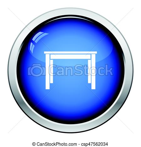 450x470 Dinner Table Icon. Glossy Button Design. Vector Illustration.