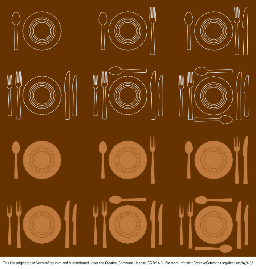 829x870 Free Vector Dinner Plate Settings