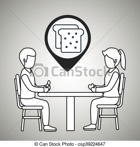 450x470 Couple Sitting Dinner Vector Illustration Eps 10 Eps Vector