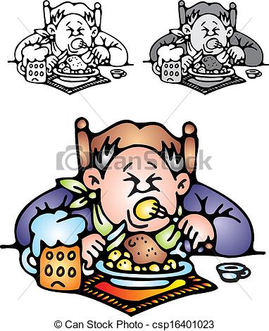 382x470 Fat Man Is Eating Dinner As Background.