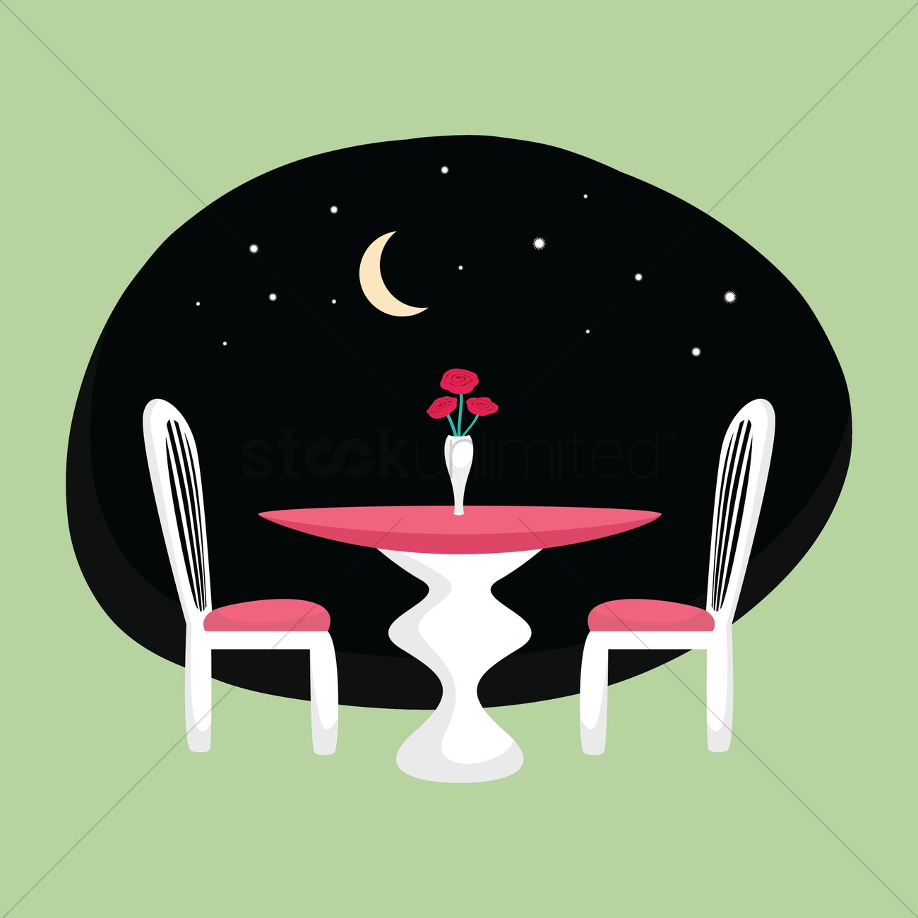 1300x1300 Candlelight Dinner Vector Image