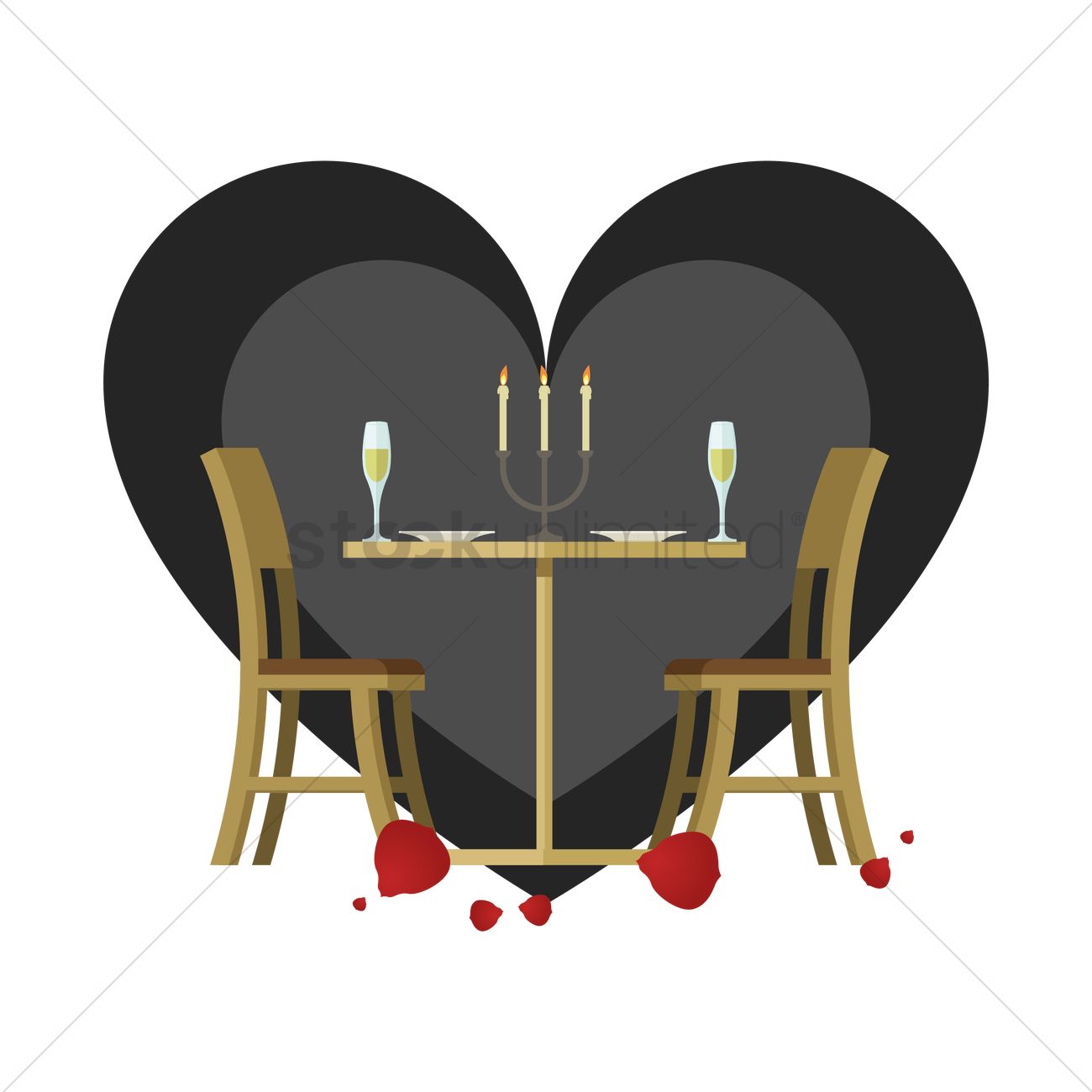 1300x1300 Candlelight Dinner Vector Image