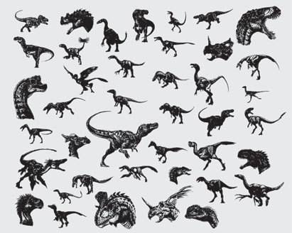 411x328 Dinosaurs Vector Illustration Pack