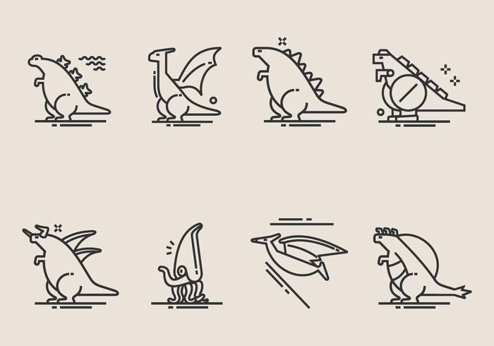 700x490 Dinosaur Vector Icons