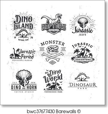 362x382 Art Print Of Big Dinosaur Vector Logo Set. Triceratops T Shirt