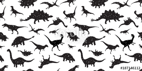 500x250 Dinosaur Seamless Pattern Dino Vector Isolated Wallpaper