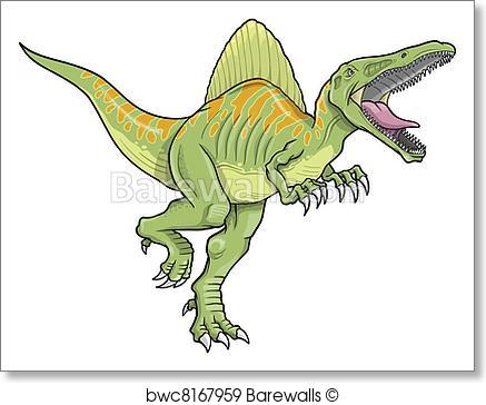 437x364 Art Print Of Spinosaurus Dinosaur Vector Art Barewalls Posters