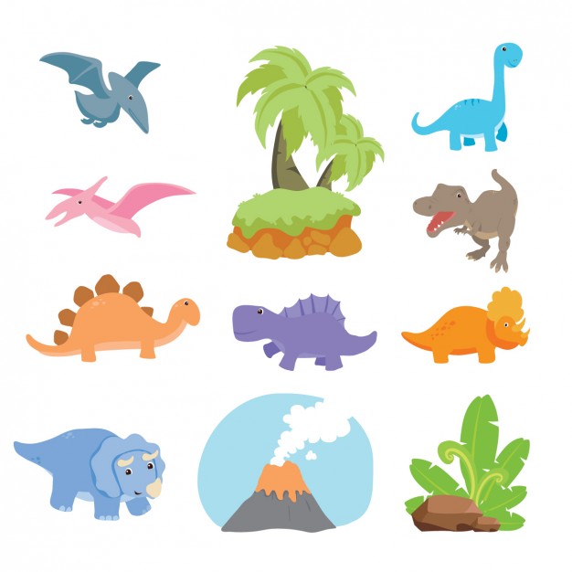 626x626 Dinosaurs Collection Design Vector Free Download