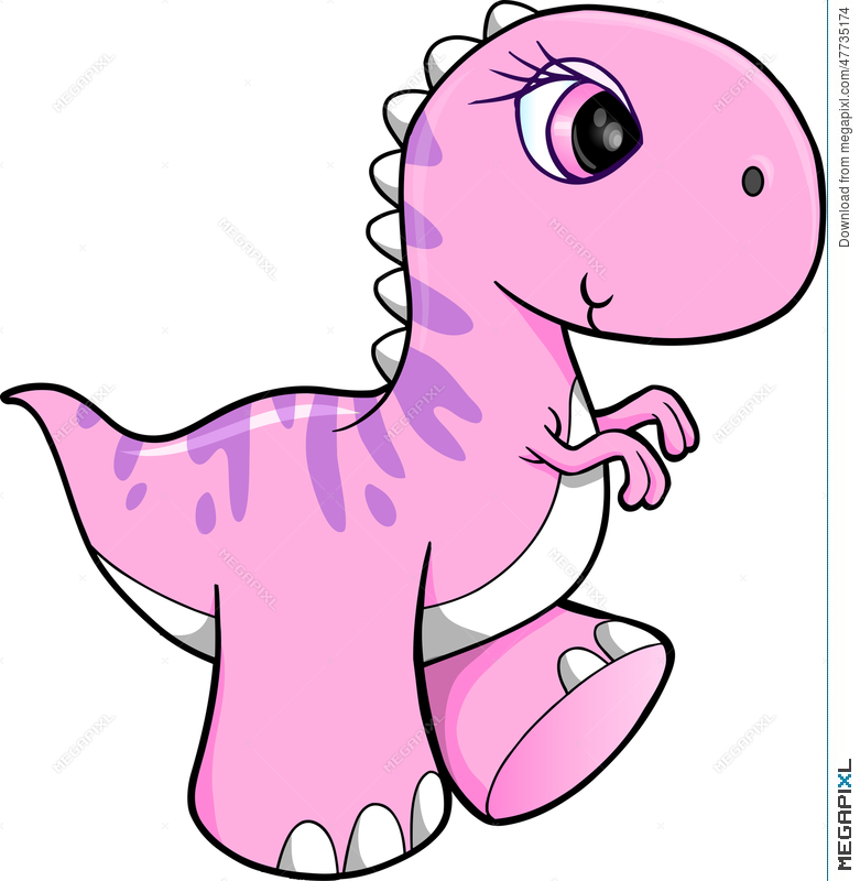 781x800 Cute Pink Dinosaur Vector Illustration 47735174