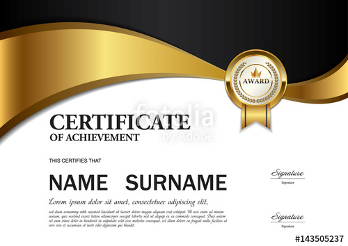 500x354 Certificate Template,a4 Size Diploma, Vector Illustration Stock