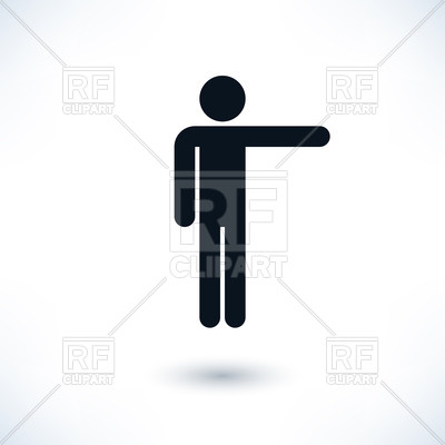 400x400 Pictogram Of Man Showing Direction Vector Image Vector Artwork