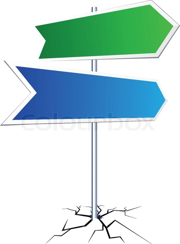 590x800 Vector Direction Sign With Two Frames Stock Vector Colourbox