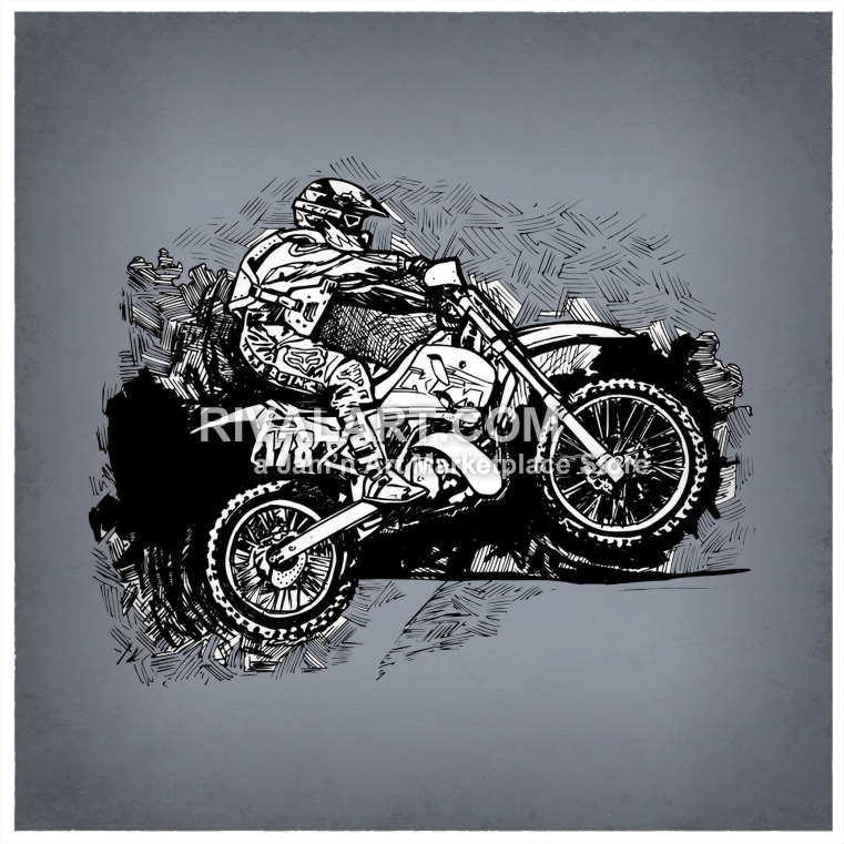 761x761 Motocross Rider Dirt Bike Super Cross Realistic Detailed Graphic