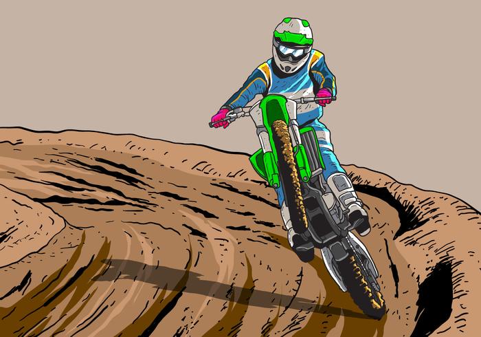 700x490 Dirt Bikes Trail Vector Stock Images
