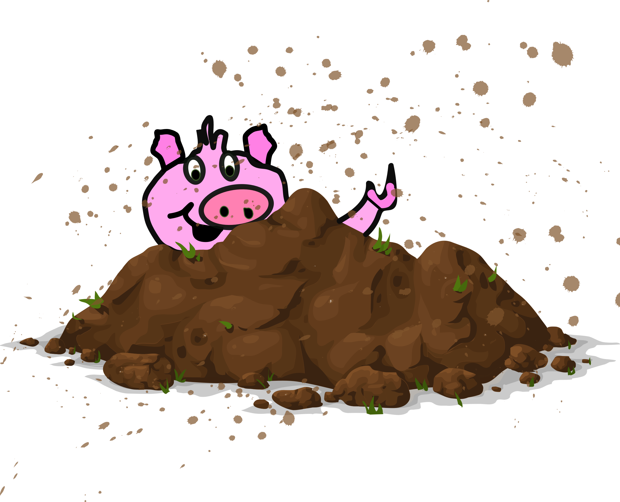2400x1942 Pig In Dirt Vector Clipart Image