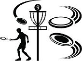 170x127 Disc Golf Silhouettes Stock Vectors