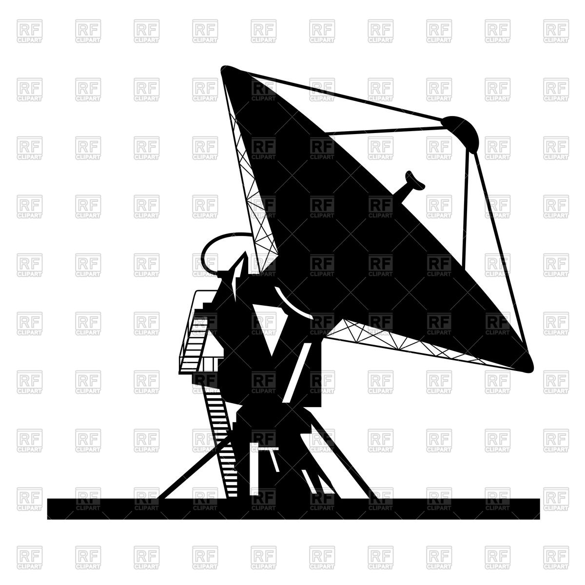 1200x1200 Silhouette Of Large Satellite Dish Vector Image Vector Artwork