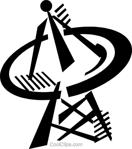 425x480 Satellite Dish Royalty Free Vector Clip Art Illustration Vc046045