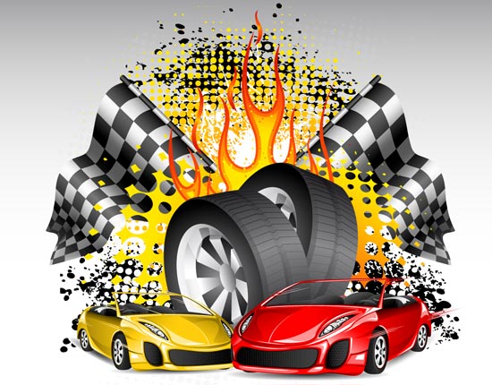 550x430 Racing Cars On The Road Vector Concept