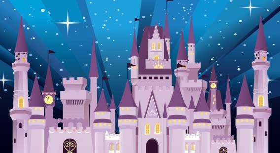 568x310 Free Vector Cartoon Disney Castle