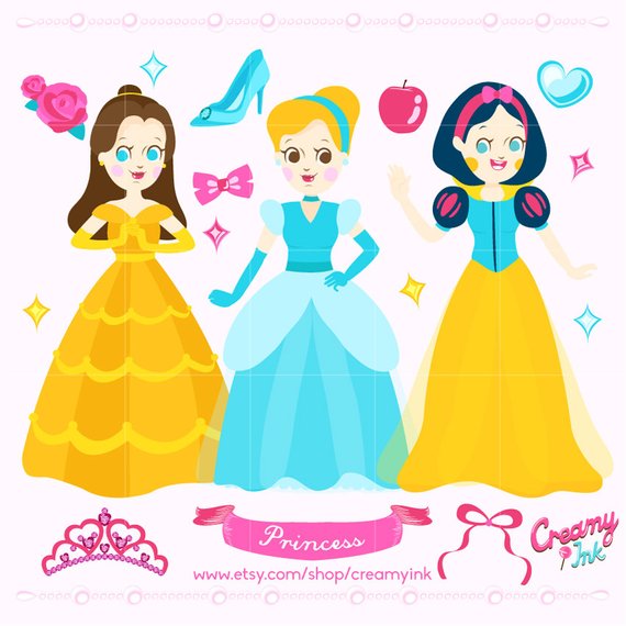 570x570 Disney Princess Digital Vector Clip Art Girls Fairytale Clipart