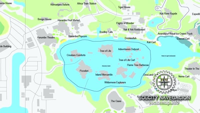 800x454 Vector Map World Us Printable Street City Plan Disney Resort