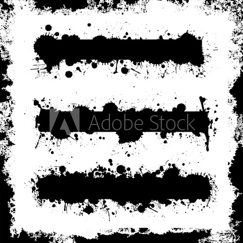 500x500 Splatter Banner Set With Grunge Border Vectors