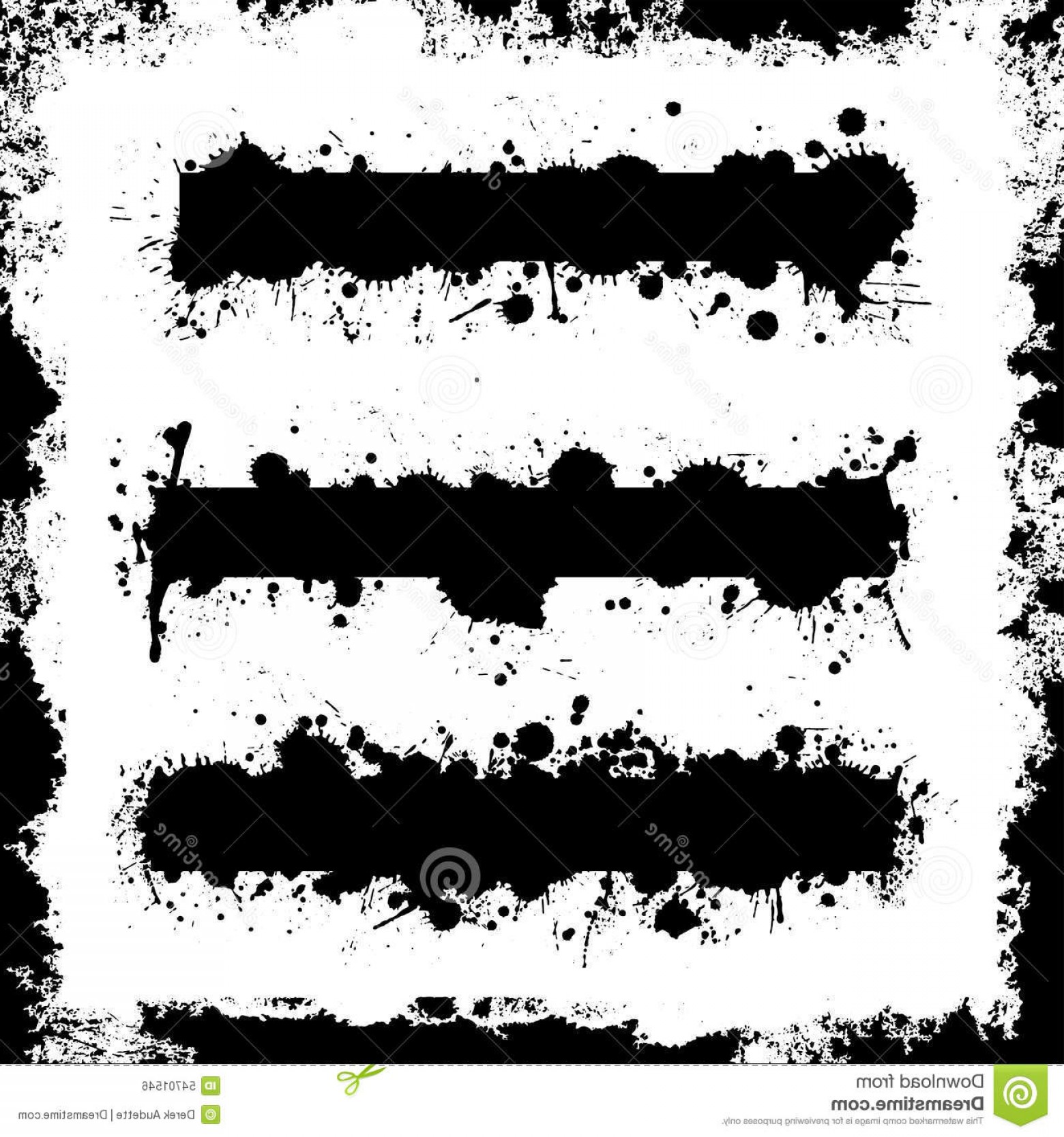 1560x1668 Stock Illustration Splatter Banner Set Grunge Border Vectors