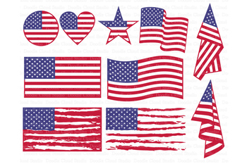 350x233 American Flag Svg, Distressed Usa Flag Svg Files. By Doodle Cloud