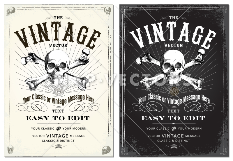 800x554 Vector Clipart Skull And Distressed Frame