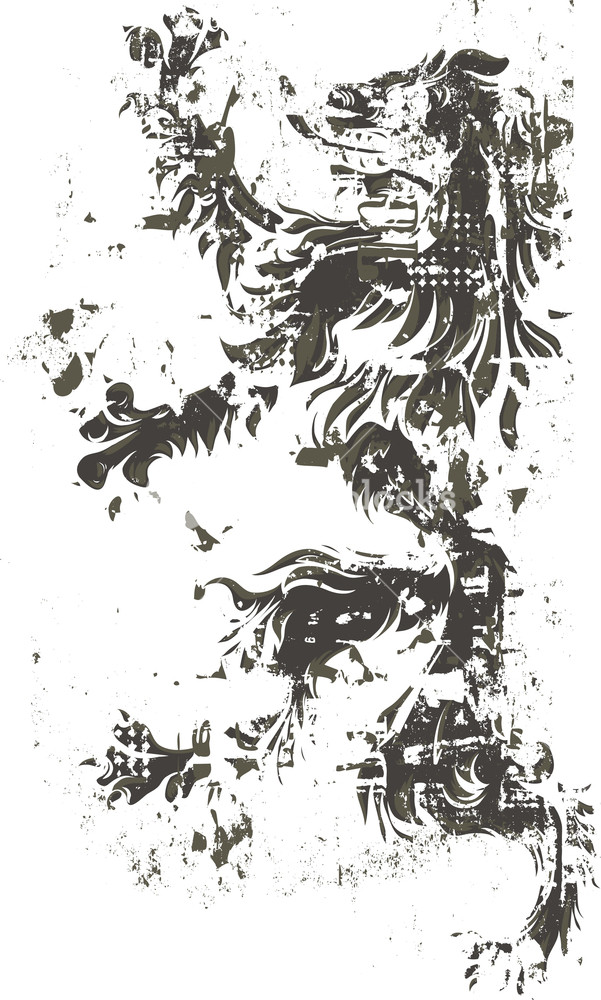 601x1000 Griffin With Grunge Vector T Shirt Design Royalty Free Stock Image