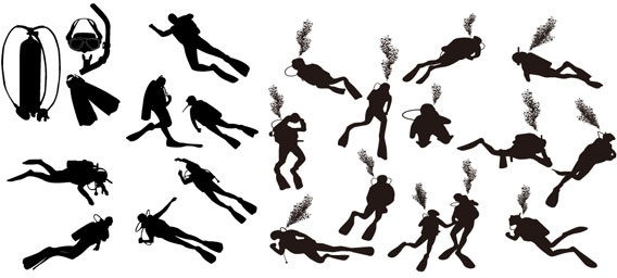 568x256 Free Scuba Diver Vector Free Vector Download (28 Free Vector) For