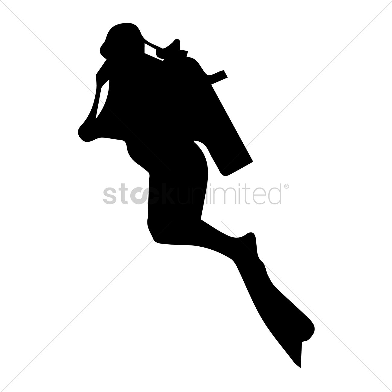 1300x1300 Scuba Diver Vector Image