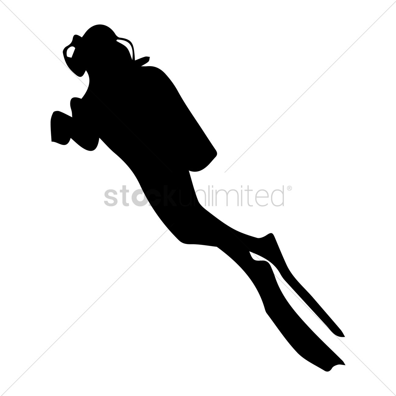 1300x1300 Scuba Diver Vector Image