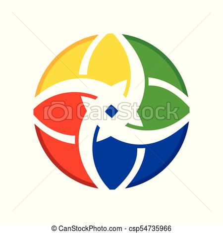 450x470 Flower Harmony Of Diversity Symbol Vector Graphic Logo Design.