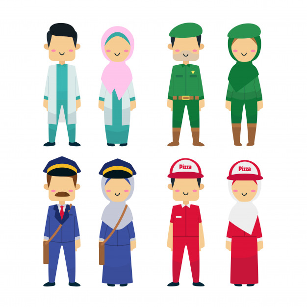 626x626 Illustration Of Working People Diversity. Vector Premium Download