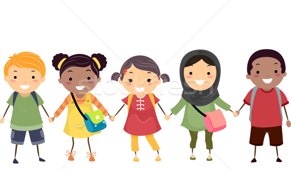600x351 Stickman Kids School Diversity Vector Illustration Lenm