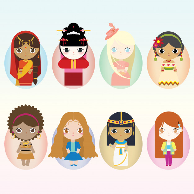 626x626 Woman Unity In Diversity Vector Premium Download