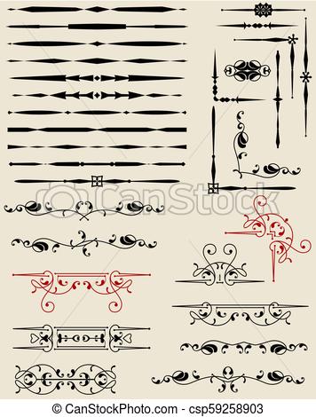356x470 Text Divider Ornamental Design Vector Illustration.