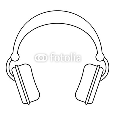 400x400 Dj Headphones Icon. Outline Illustration Of Dj Headphones Vector