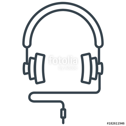 500x500 Headphones On White Background Vector Concept. Illustration Of A