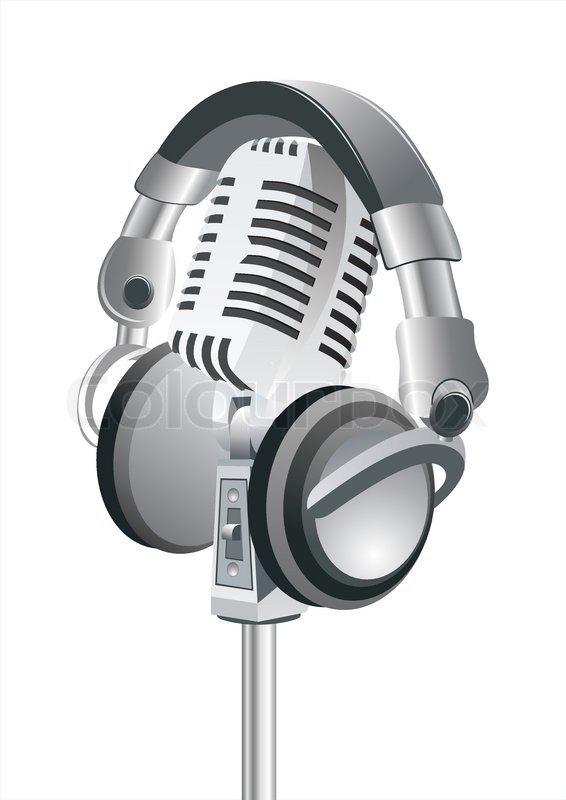 566x800 Microphone Amp Dj Headphones Stock Vector Colourbox